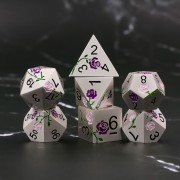 （Purple+Pink）Rose Electroplated Silver metal dice